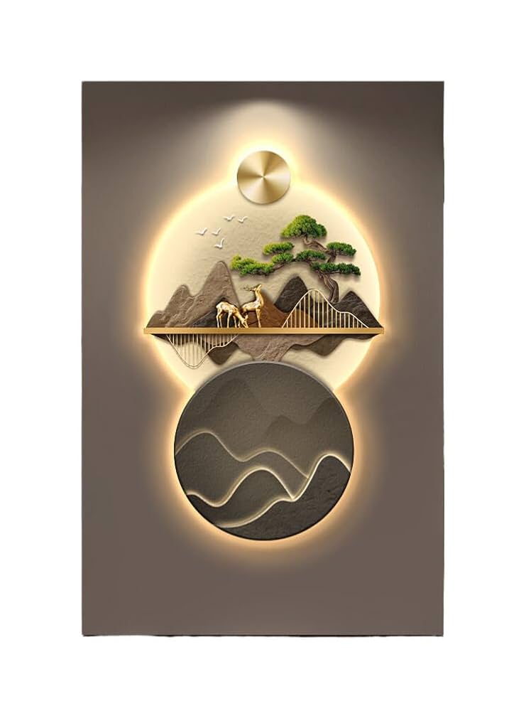 値下げ！【新品現代玄関画廊下装飾画 Amazon.com: Ecqizer 玄关装饰画走廊过道现代简约轻奢竖版LED灯